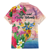 Turks And Caicos Islands Family Matching Mermaid Dress and Hawaiian Shirt Flamingos Tropical Beauty Beach