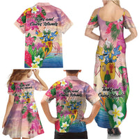 Turks And Caicos Islands Family Matching Summer Maxi Dress and Hawaiian Shirt Flamingos Tropical Beauty Beach