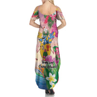 Turks And Caicos Islands Family Matching Summer Maxi Dress and Hawaiian Shirt Flamingos Tropical Beauty Beach