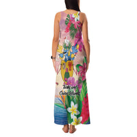 Turks And Caicos Islands Family Matching Tank Maxi Dress and Hawaiian Shirt Flamingos Tropical Beauty Beach