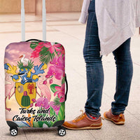 Turks And Caicos Islands Luggage Cover Flamingos Tropical Beauty Beach