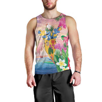Turks And Caicos Islands Men Tank Top Flamingos Tropical Beauty Beach