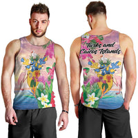 Turks And Caicos Islands Men Tank Top Flamingos Tropical Beauty Beach