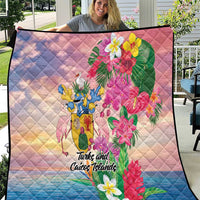Turks And Caicos Islands Quilt Flamingos Tropical Beauty Beach
