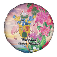 Turks And Caicos Islands Spare Tire Cover Flamingos Tropical Beauty Beach