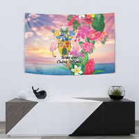 Turks And Caicos Islands Tapestry Flamingos Tropical Beauty Beach
