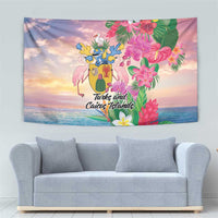 Turks And Caicos Islands Tapestry Flamingos Tropical Beauty Beach