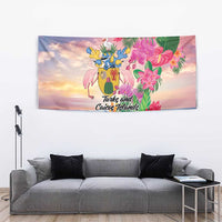 Turks And Caicos Islands Tapestry Flamingos Tropical Beauty Beach