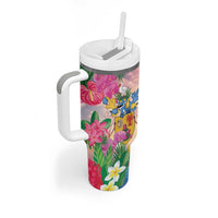 Turks And Caicos Islands Tumbler With Handle Flamingos Tropical Beauty Beach