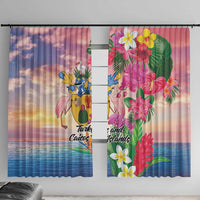 Turks And Caicos Islands Window Curtain Flamingos Tropical Beauty Beach
