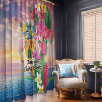 Turks And Caicos Islands Window Curtain Flamingos Tropical Beauty Beach