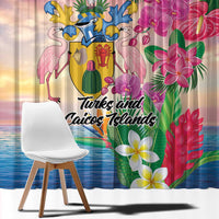 Turks And Caicos Islands Window Curtain Flamingos Tropical Beauty Beach
