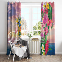Turks And Caicos Islands Window Curtain Flamingos Tropical Beauty Beach