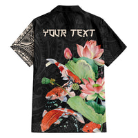Personalized Japanese Koi Fish Family Matching Summer Maxi Dress and Hawaiian Shirt with Polynesian Pattern - Wonder Print Shop