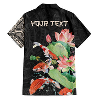 Personalized Japanese Koi Fish Hawaiian Shirt with Polynesian Pattern - Wonder Print Shop