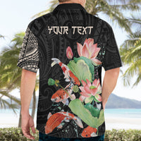 Personalized Japanese Koi Fish Hawaiian Shirt with Polynesian Pattern - Wonder Print Shop