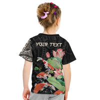 Personalized Japanese Koi Fish Kid T Shirt with Polynesian Pattern - Wonder Print Shop