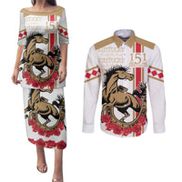 Personalized Kentucky Horse Race 151st Anniversary Couples Matching Puletasi and Long Sleeve Button Shirt Race For The Roses Since 1875 LT9