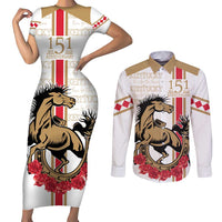 Personalized Kentucky Horse Race 151st Anniversary Couples Matching Short Sleeve Bodycon Dress and Long Sleeve Button Shirt Race For The Roses Since 1875 LT9