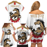 Personalized Kentucky Horse Race 151st Anniversary Family Matching Off Shoulder Short Dress and Hawaiian Shirt Race For The Roses Since 1875 LT9