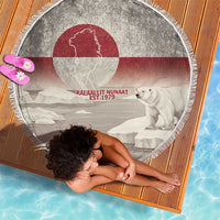 Greenland Flag Vintage Beach Blanket Greenlander Flag With Polar Bear