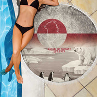 Greenland Flag Vintage Beach Blanket Greenlander Flag With Polar Bear