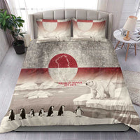 Greenland Flag Vintage Bedding Set Greenlander Flag With Polar Bear