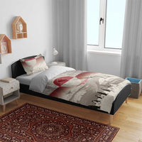 Greenland Flag Vintage Bedding Set Greenlander Flag With Polar Bear