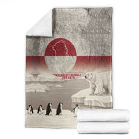 Greenland Flag Vintage Blanket Greenlander Flag With Polar Bear
