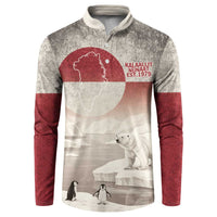 Greenland Flag Vintage Button Sweatshirt Greenlander Flag With Polar Bear