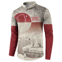 Greenland Flag Vintage Button Sweatshirt Greenlander Flag With Polar Bear