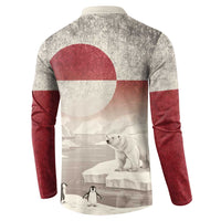 Greenland Flag Vintage Button Sweatshirt Greenlander Flag With Polar Bear