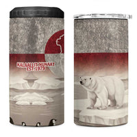 Greenland Flag Vintage 4 in 1 Can Cooler Tumbler Greenlander Flag With Polar Bear