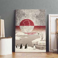 Greenland Flag Vintage Canvas Wall Art Greenlander Flag With Polar Bear