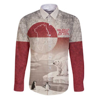 Greenland Flag Vintage Family Matching Puletasi and Hawaiian Shirt Greenlander Flag With Polar Bear