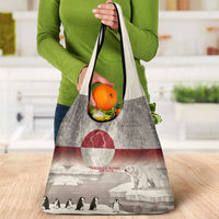 Greenland Flag Vintage Grocery Bag Greenlander Flag With Polar Bear
