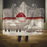 Greenland Flag Vintage Hooded Blanket Greenlander Flag With Polar Bear