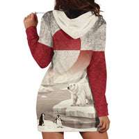 Greenland Flag Vintage Hoodie Dress Greenlander Flag With Polar Bear