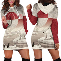 Greenland Flag Vintage Hoodie Dress Greenlander Flag With Polar Bear