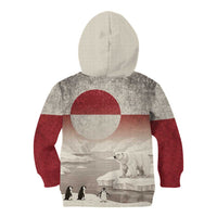 Greenland Flag Vintage Kid Hoodie Greenlander Flag With Polar Bear