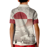 Greenland Flag Vintage Kid Polo Shirt Greenlander Flag With Polar Bear