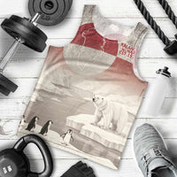 Greenland Flag Vintage Men Tank Top Greenlander Flag With Polar Bear