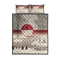 Greenland Flag Vintage Quilt Bed Set Greenlander Flag With Polar Bear
