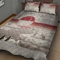 Greenland Flag Vintage Quilt Bed Set Greenlander Flag With Polar Bear