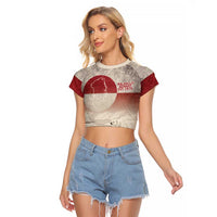 Greenland Flag Vintage Raglan Cropped T Shirt Greenlander Flag With Polar Bear