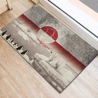 Greenland Flag Vintage Rubber Doormat Greenlander Flag With Polar Bear