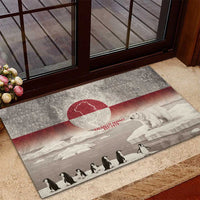 Greenland Flag Vintage Rubber Doormat Greenlander Flag With Polar Bear