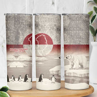 Greenland Flag Vintage Skinny Tumbler Greenlander Flag With Polar Bear
