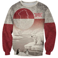 Greenland Flag Vintage Sweatshirt Greenlander Flag With Polar Bear