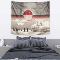 Greenland Flag Vintage Tapestry Greenlander Flag With Polar Bear